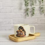 ماگ سرامیکی عروسکی طرح خرس تدی و دختر مو بلند