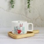 ماگ سرامیکی عروسکی طرح خرگوش و گل