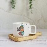 ماگ سرامیکی عروسکی خرگوش طرح دختر پاپیون سبز