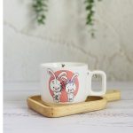 ماگ سرامیکی عروسکی طرح خرگوش خجالتی گلبهی