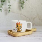 ماگ سرامیکی عروسکی طرح گربه ملوس نارنجی