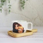 ماگ سرامیکی عروسکی طرح دختر و گربه نارنجی