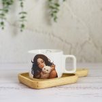 ماگ سرامیکی عروسکی طرح دختر مو بلند و گربه