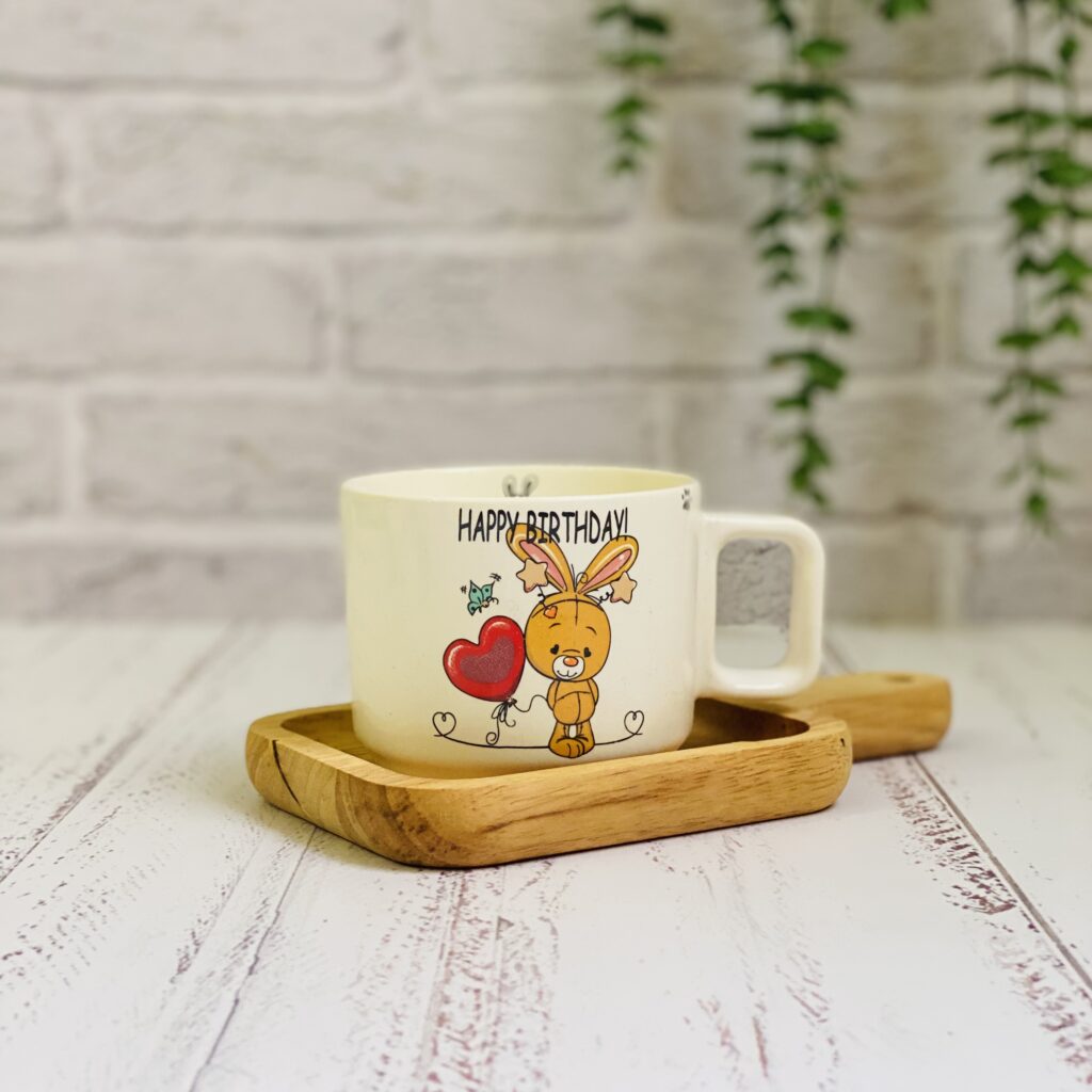 ماگ سرامیکی طرح خرگوش عاشق نارنجی