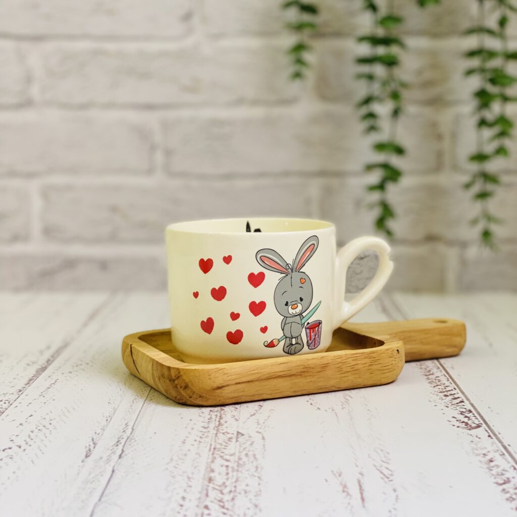 ماگ سرامیکی طرح خرگوش نقاش قرمز