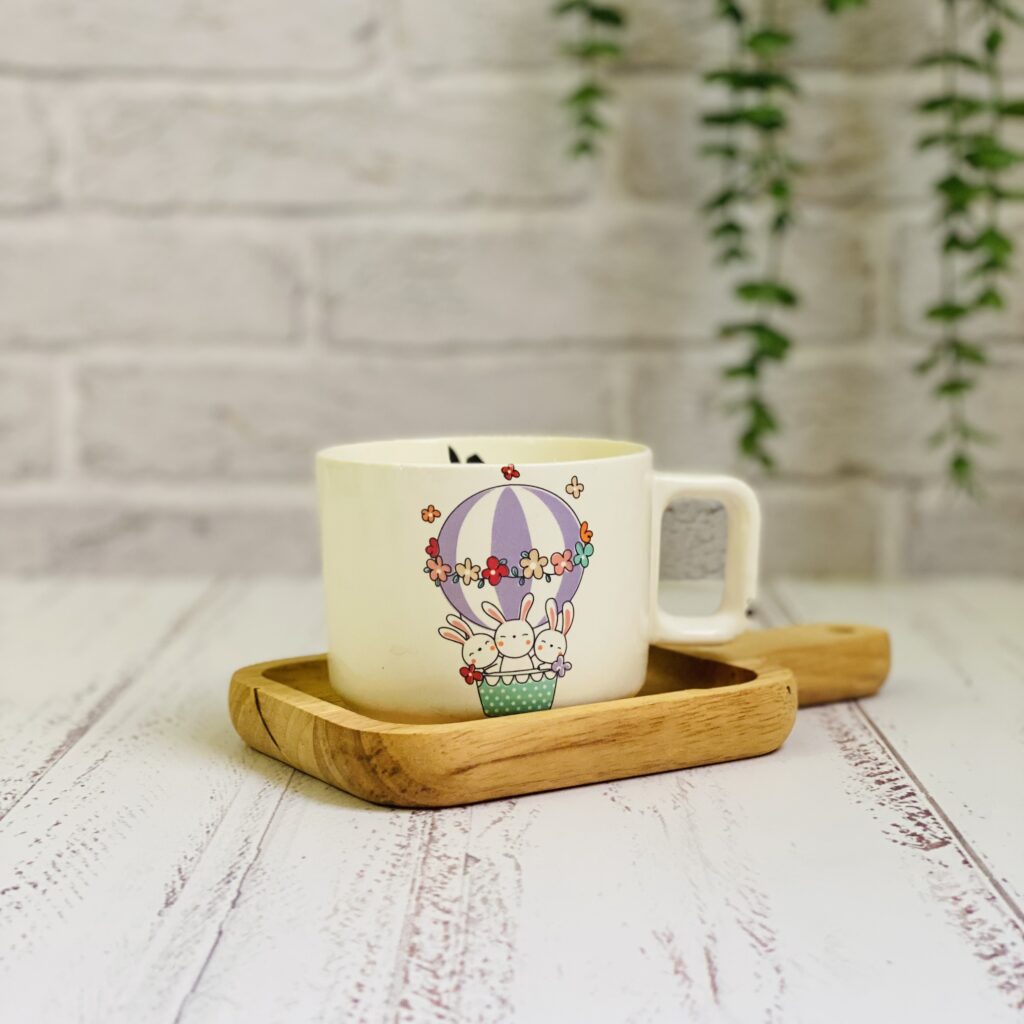 ماگ سرامیکی طرح خرگوش های بالن دار بنفش