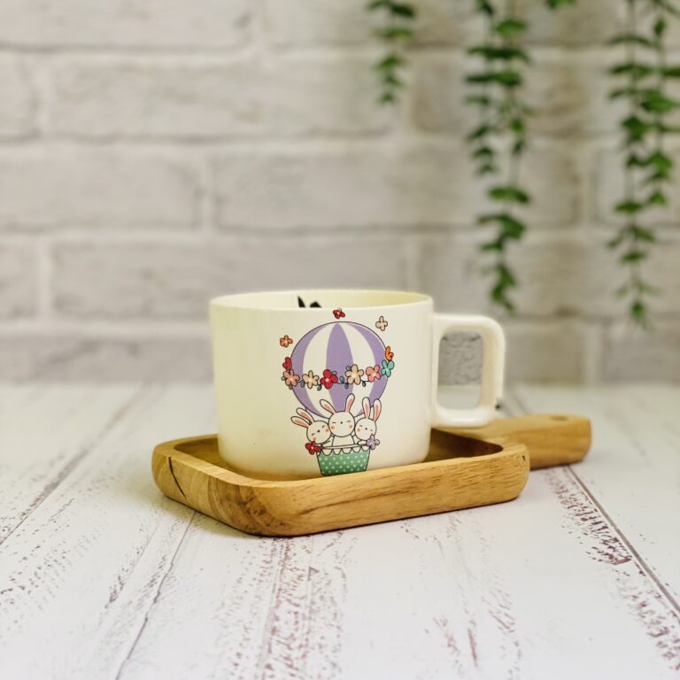 ماگ سرامیکی طرح خرگوش های بالن دار بنفش